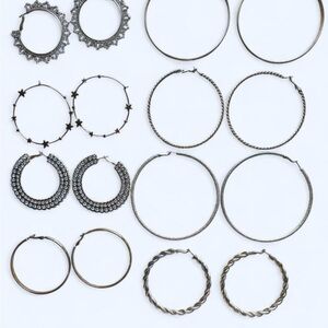 Golden Hoop Earrings Set